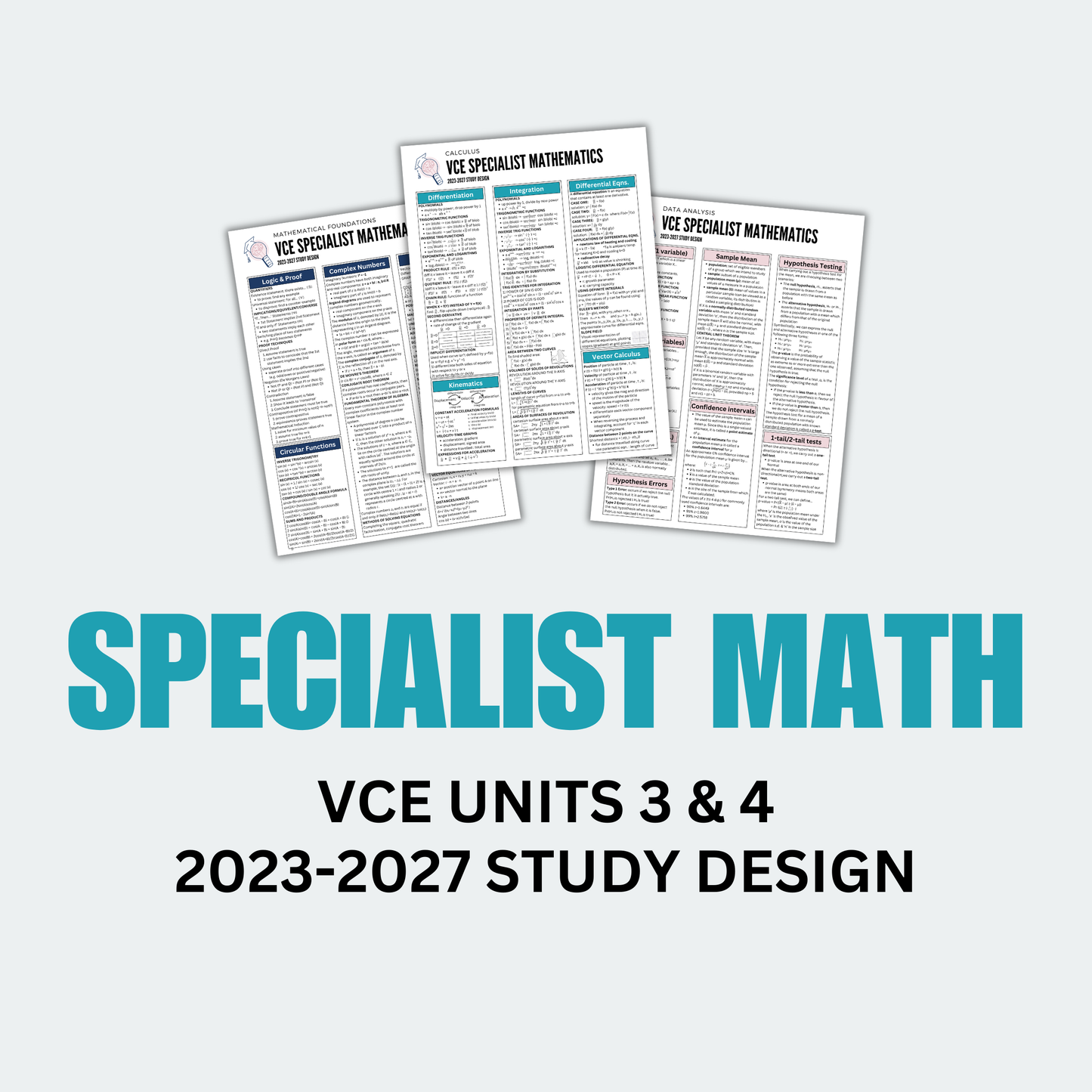 VCE 3/4 Specialist Math Summary Notes