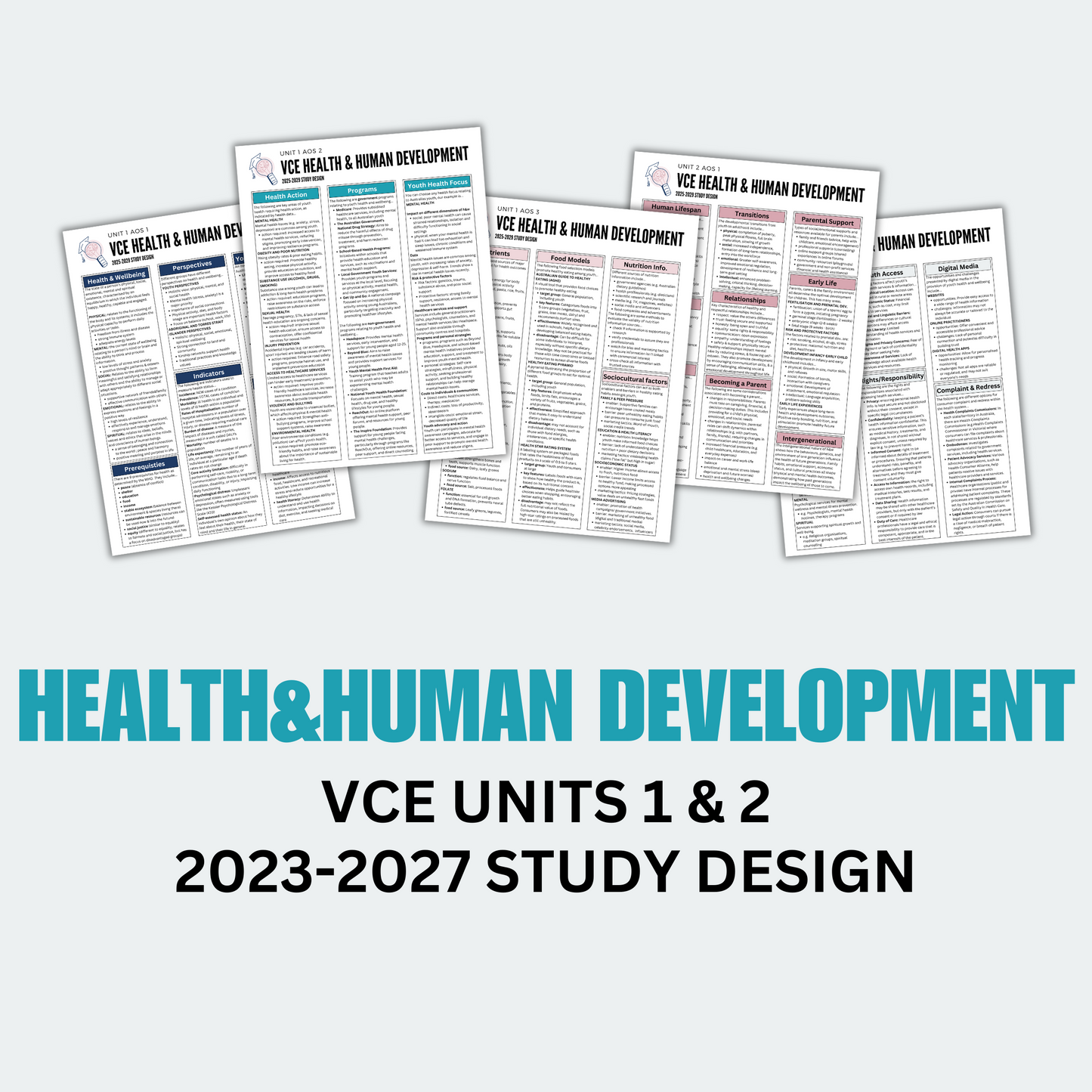 VCE 1/2 Health & Human Development Summary Notes