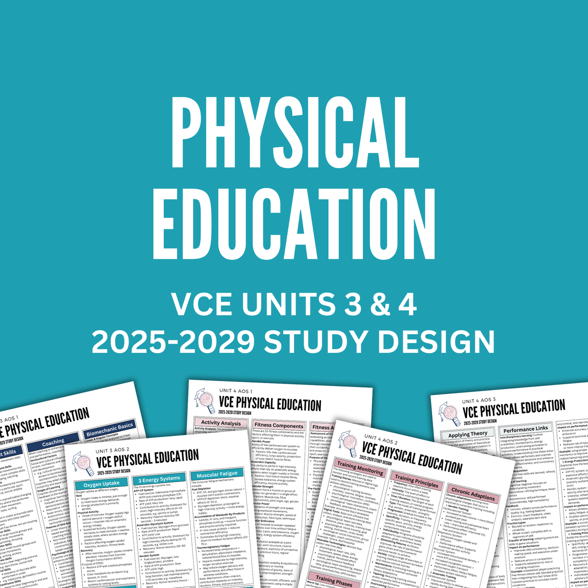 VCE 3/4 Physical Education Summary Notes – ATAR Student