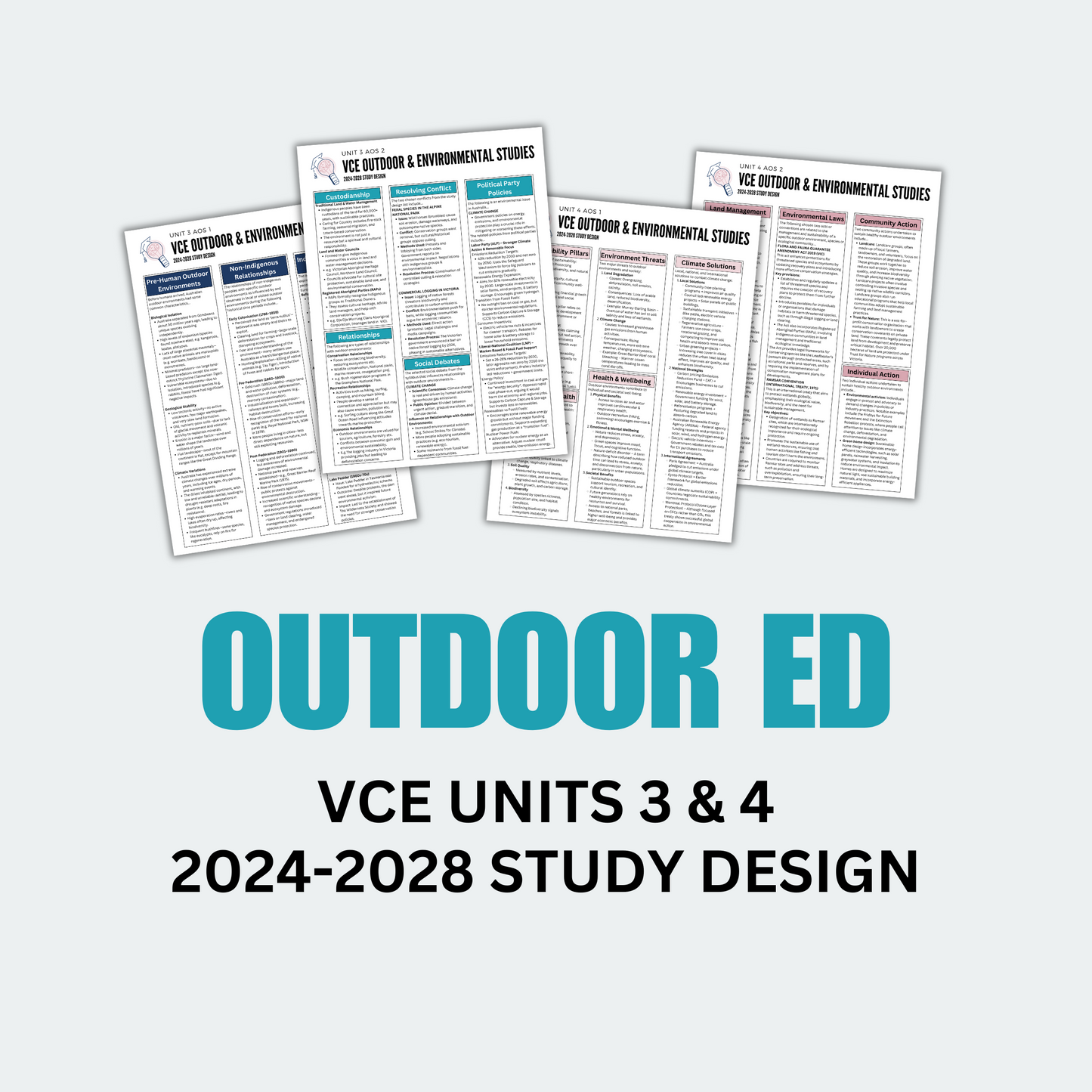 VCE 3/4 Outdoor & Environmental Studies Summary Notes