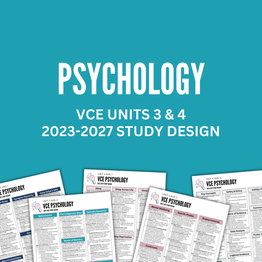 VCE 3/4 Psychology Summary Notes