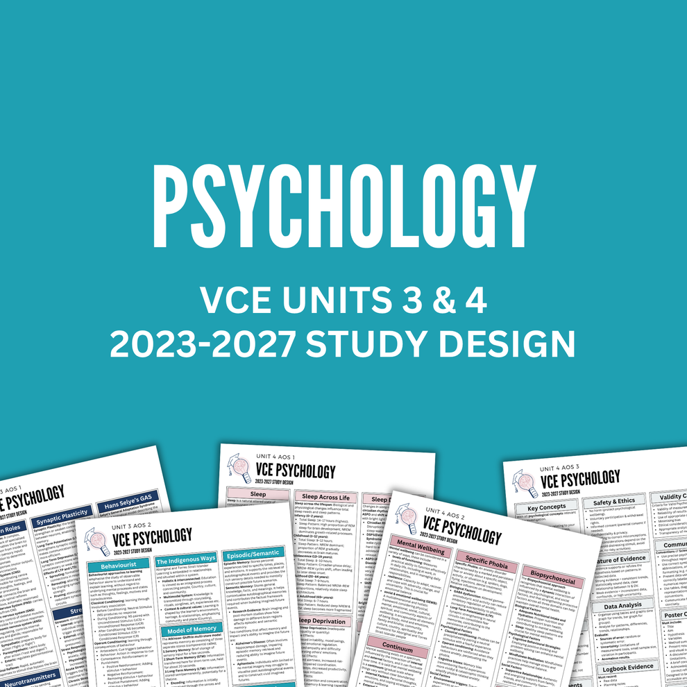 VCE 3/4 Psychology Summary Notes – ATAR Student